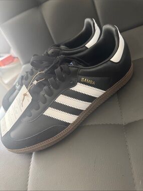 adidas Samba Black White with Gum Sole